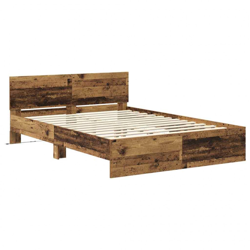 Ramka łóżka Stare drewno 150 x 200 cm Materiał drewnopochodny