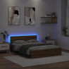 Ramka łóżka Ze LED Lights Dąb rzemieślniczy 150 x 200 cm