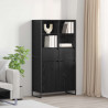 Bufet z szufladą 2 pcs Czarny Dąb 81 x 36 x 150.5 cm