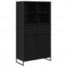 Bufet z szufladą 2 pcs Czarny Dąb 81 x 36 x 150.5 cm