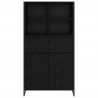 Bufet z szufladą 2 pcs Czarny Dąb 81 x 36 x 150.5 cm
