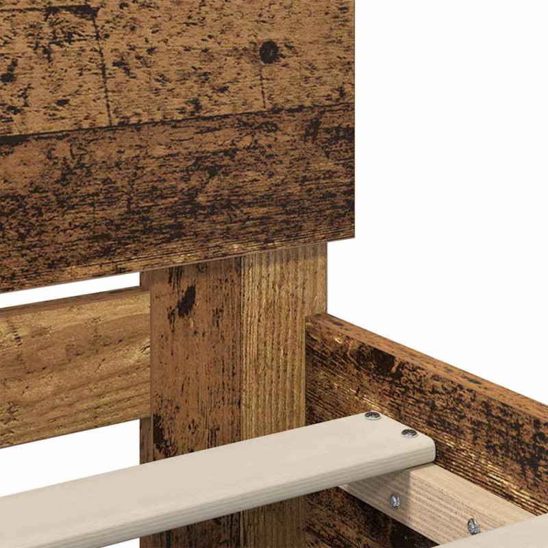 Ramka łóżka Stare drewno 160 x 200 cm Materiał drewnopochodny