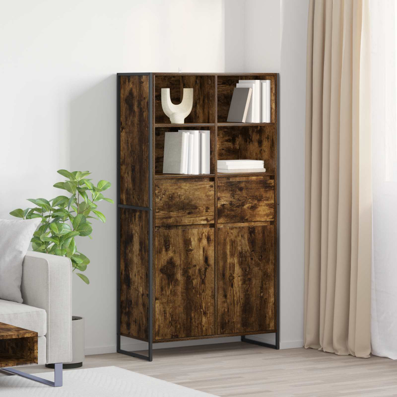 Bufet z szufladą 2 pcs Dąb dymny 81 x 36 x 150.5 cm