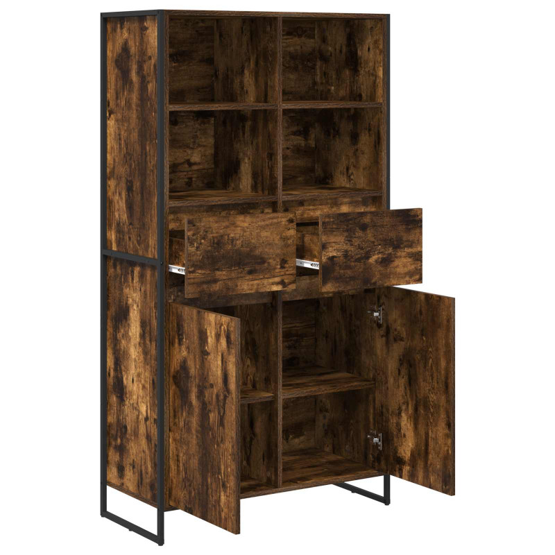 Bufet z szufladą 2 pcs Dąb dymny 81 x 36 x 150.5 cm