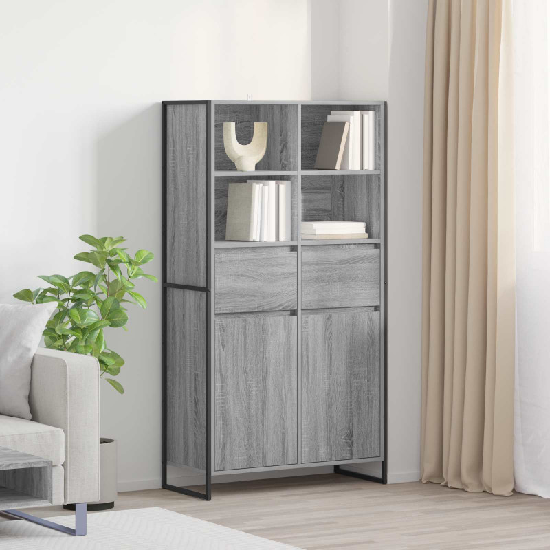 Bufet z szufladą 2 pcs Szary Sonoma 81 x 36 x 150.5 cm