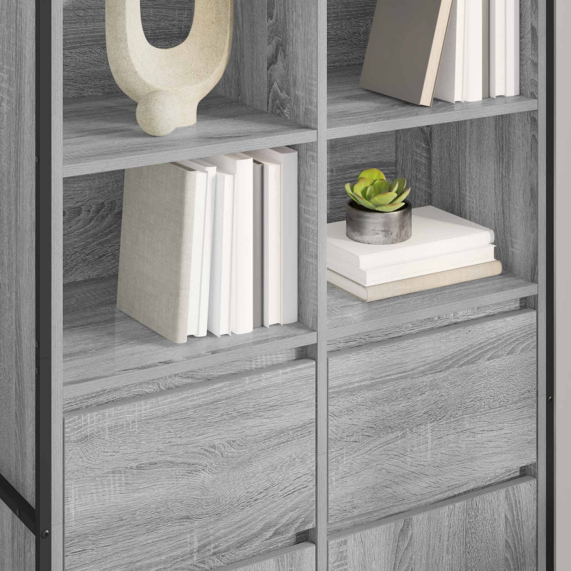 Bufet z szufladą 2 pcs Szary Sonoma 81 x 36 x 150.5 cm