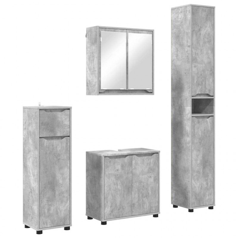 Zestaw mebli łazienkowych z szufladą 4 pcs Betonowy szary
