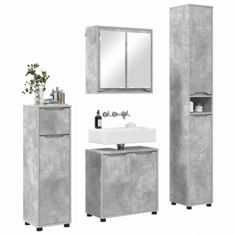 Zestaw mebli łazienkowych z szufladą 4 pcs Betonowy szary