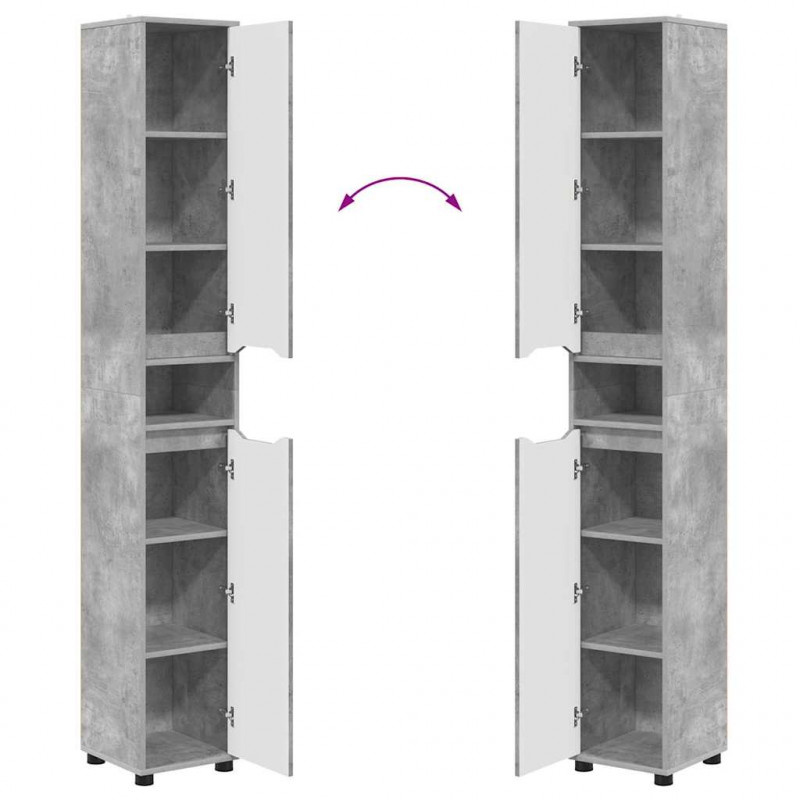 Zestaw mebli łazienkowych z szufladą 4 pcs Betonowy szary