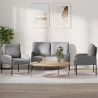 Zestawy sof 3 pcs Jasnoszary 115 x 56 x 80 cm sklejka