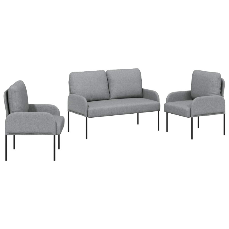Zestawy sof 3 pcs Jasnoszary 115 x 56 x 80 cm sklejka