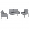 Zestawy sof 3 pcs Jasnoszary 115 x 56 x 80 cm sklejka
