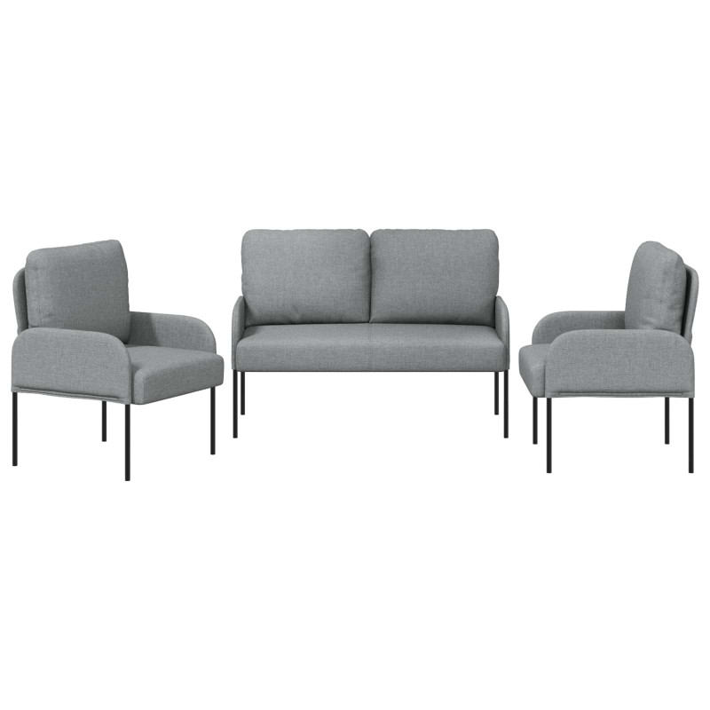 Zestawy sof 3 pcs Jasnoszary 115 x 56 x 80 cm sklejka