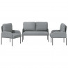 Zestawy sof 3 pcs Jasnoszary 115 x 56 x 80 cm sklejka