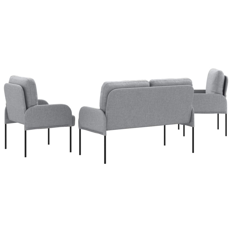 Zestawy sof 3 pcs Jasnoszary 115 x 56 x 80 cm sklejka