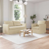 Zestaw Sof 2 pcs Kremowy 196 x 82 x 85 cm tkanina