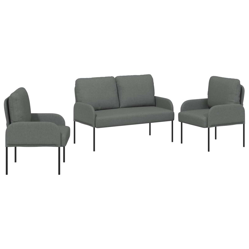 Zestawy sof 3 pcs Ciemnoszary 115 x 56 x 80 cm sklejka