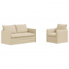 Zestaw Sof 2 pcs Kremowy 196 x 82 x 85 cm tkanina