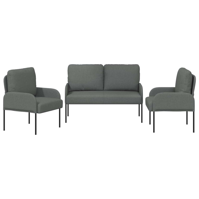 Zestawy sof 3 pcs Ciemnoszary 115 x 56 x 80 cm sklejka