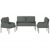 Zestawy sof 3 pcs Ciemnoszary 115 x 56 x 80 cm sklejka