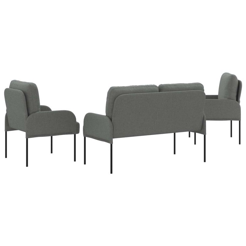 Zestawy sof 3 pcs Ciemnoszary 115 x 56 x 80 cm sklejka