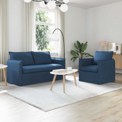 Zestaw Sof 2 pcs Niebieski 196 x 82 x 85 cm tkanina