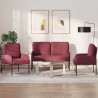 Zestawy sof 3 pcs Czerwone wino 115 x 56 x 80 cm sklejka