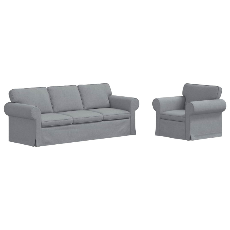 Zestaw Sof 2 pcs Jasnoszary 215 x 82 x 80 cm tkanina