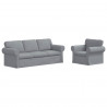 Zestaw Sof 2 pcs Jasnoszary 215 x 82 x 80 cm tkanina