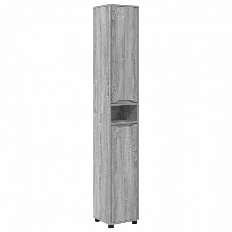 Zestaw mebli łazienkowych z szufladą z półką 4 pcs Szary Sonoma