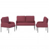 Zestawy sof 3 pcs Czerwone wino 115 x 56 x 80 cm sklejka