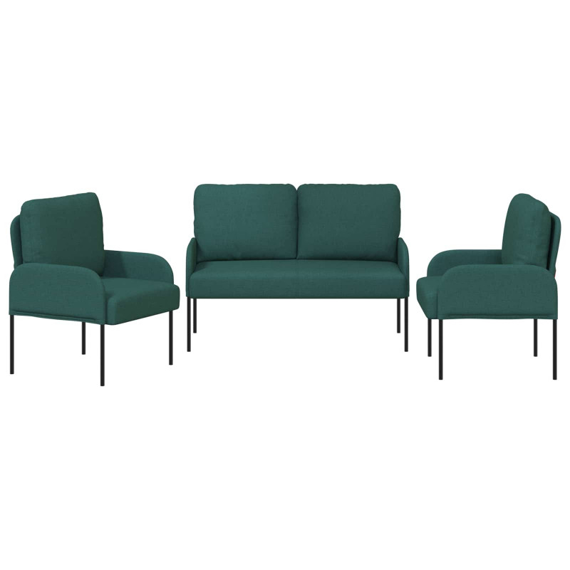 Zestawy sof 3 pcs Ciemna zieleń 115 x 56 x 80 cm sklejka