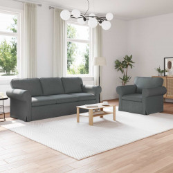 Zestaw Sof 2 pcs Ciemnoszary 215 x 82 x 80 cm tkanina