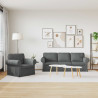 Zestaw Sof 2 pcs Ciemnoszary 215 x 82 x 80 cm tkanina