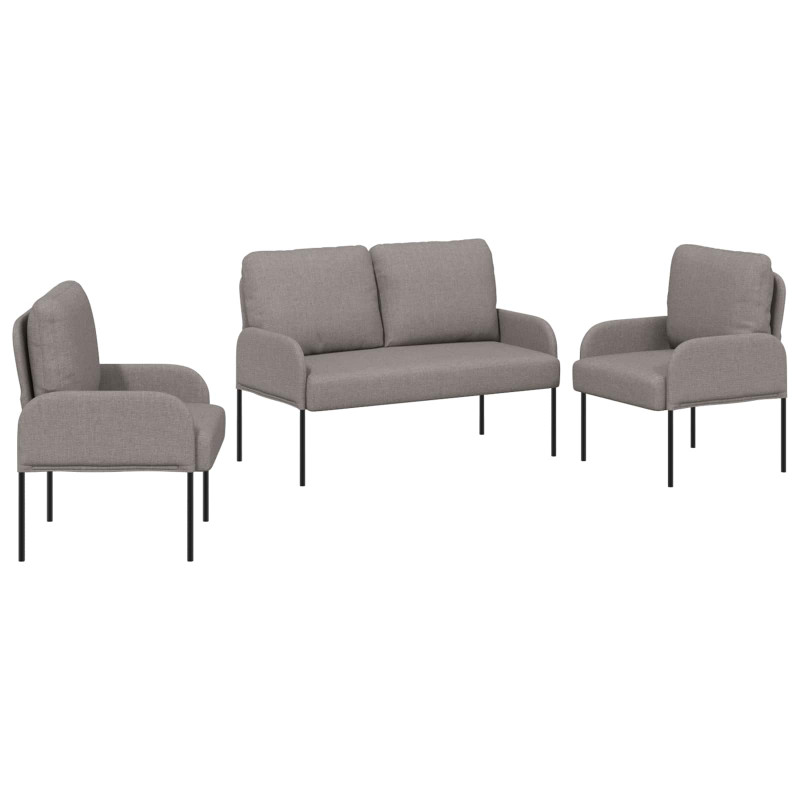 Zestawy sof 3 pcs Ciemnoszary 115 x 56 x 80 cm sklejka