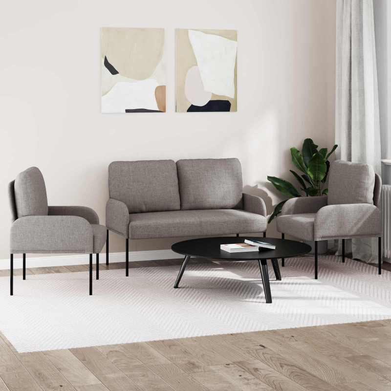 Zestawy sof 3 pcs Ciemnoszary 115 x 56 x 80 cm sklejka