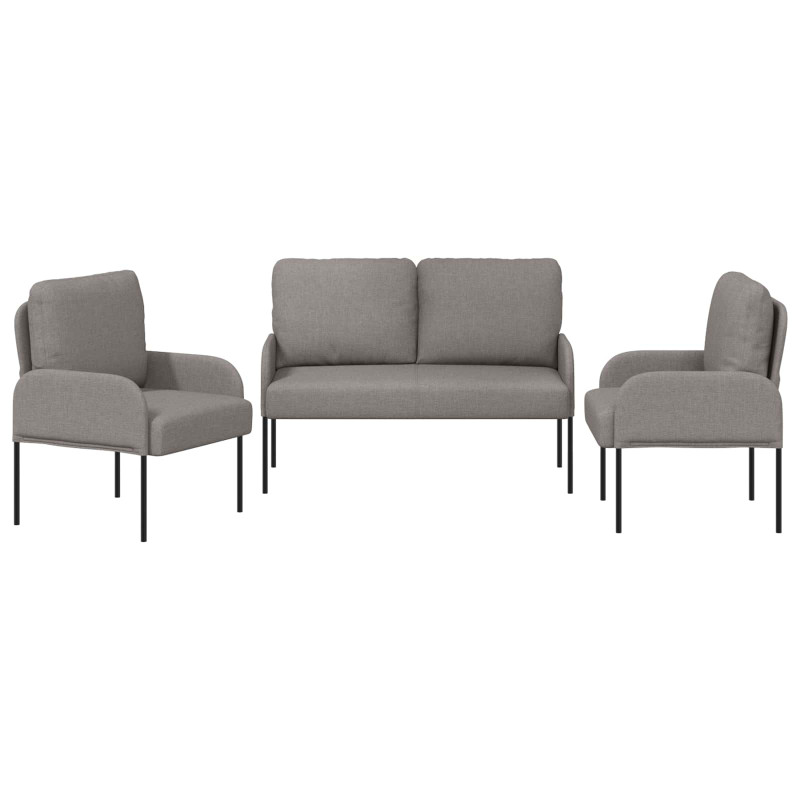 Zestawy sof 3 pcs Ciemnoszary 115 x 56 x 80 cm sklejka