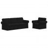Zestaw Sof 2 pcs Czarny 215 x 82 x 80 cm tkanina