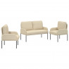 Zestawy sof z poduszką 3 pcs Kremowy 115 x 56 x 80 cm sklejka