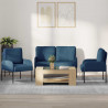 Zestawy sof z poduszką 3 pcs Niebieski 115 x 56 x 80 cm sklejka