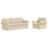 Zestaw Sof 2 pcs Kremowy 215 x 82 x 80 cm tkanina