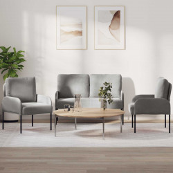 Zestawy sof 3 pcs Jasnoszary 115 x 56 x 80 cm sklejka