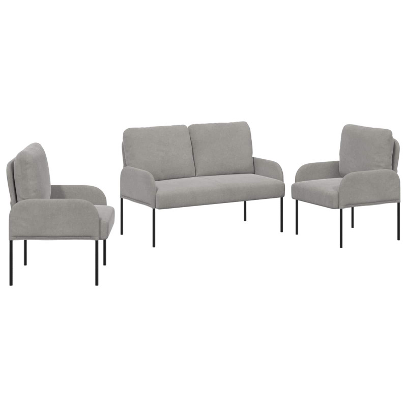 Zestawy sof 3 pcs Jasnoszary 115 x 56 x 80 cm sklejka