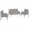Zestawy sof 3 pcs Jasnoszary 115 x 56 x 80 cm sklejka
