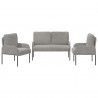 Zestawy sof 3 pcs Jasnoszary 115 x 56 x 80 cm sklejka