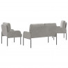 Zestawy sof 3 pcs Jasnoszary 115 x 56 x 80 cm sklejka