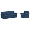 Zestaw Sof 2 pcs Niebieski 215 x 82 x 80 cm tkanina