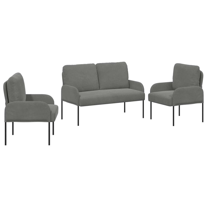 Zestawy sof 3 pcs Ciemnoszary 115 x 56 x 80 cm sklejka