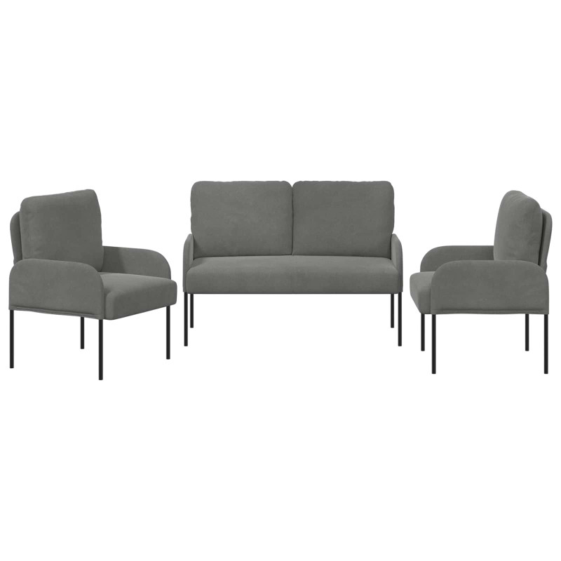 Zestawy sof 3 pcs Ciemnoszary 115 x 56 x 80 cm sklejka