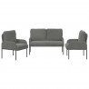Zestawy sof 3 pcs Ciemnoszary 115 x 56 x 80 cm sklejka